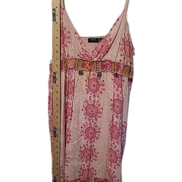 VTG Babydoll Dress Mini Rue21 Floral Medallion Jr M Y2K Coquette Romantic Sequin - Picture 10 of 16